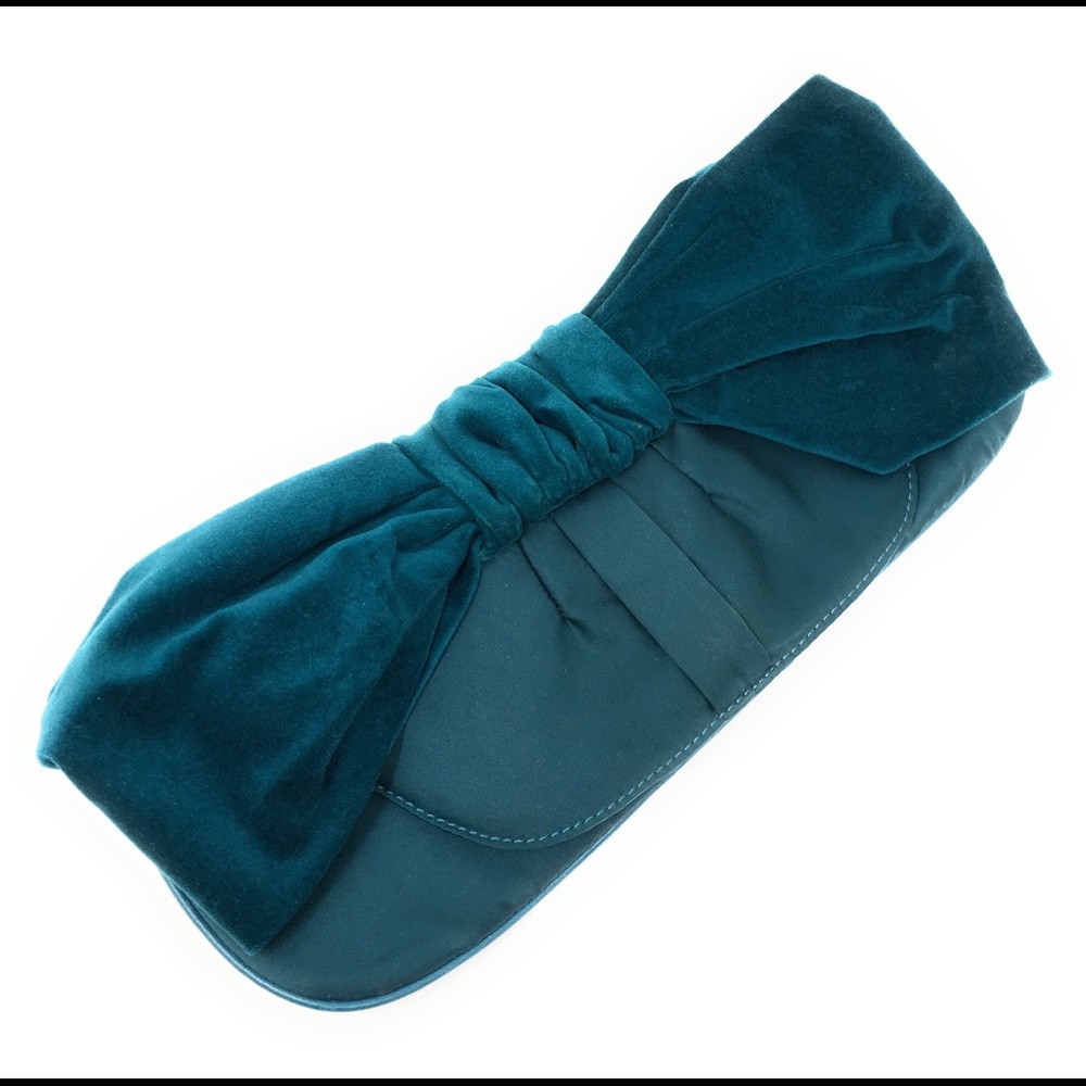 The Limited Satin & Velvet Purse Blue Clutch